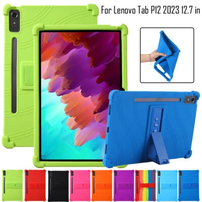 Soft Silicone Stand Case For Lenovo Tab P12 2023 Tablet 12.7'' Shockproof Cover - Image 1 of 4