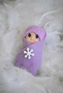 Newborn Baby Elf Doll Holiday Purple Girls Gift Toy Christmas - Picture 1 of 2