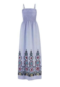 Vestido HEINE Maxi vestido a rayas bordado colorido espagueti talla 40 42 44 - Imagen 1 de 6