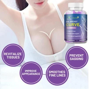 BBL BREAST CURVE GUMMIE Breast Enlargement Gummy New F2 - Picture 1 of 9