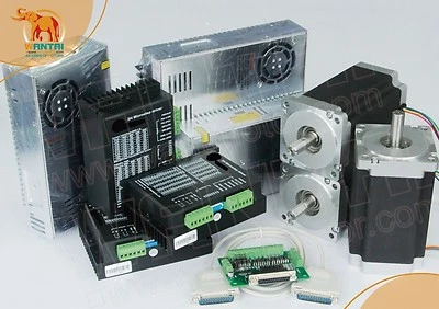 (EU Ship)3Axis Wantai NEMA34 Stepper Motor 1700Oz-in,6A&Driver 7.8A CNC Cut Mill - Image 1 of 4