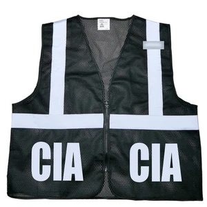 CIA safety vest, black, REFLECTIVE design, High Visibility vest, - Picture 1 of 5