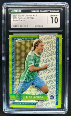2024 Topps Chrome MLS Pedro de la Vega RC SuperFractor #1/1 Sounders CGC 10 - Image 1 of 2