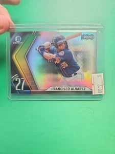 2022 Bowman - Chrome  Top 100 Francisco Alvarez #BTP-27 Aqua Refractor /125 (RC) - Picture 1 of 2