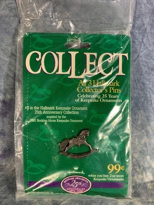 1998 Hallmark Rocking Horse 25th Anniversary Collector’s Pin 2nd in Series Foto 1 de 2