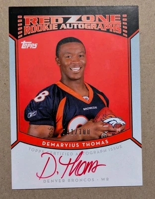2010 Topps Red Zone Auto RC Demaryius Thomas 91/100 - Image 1 of 3