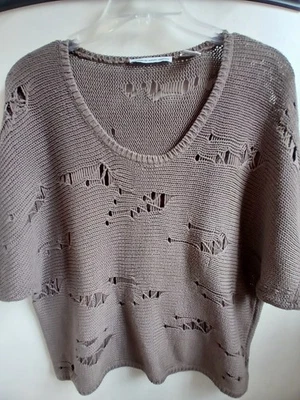 Suéter de algodón de otoño cachemir manga 1/2 envejecido mediano Foto 1 de 4