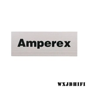 Amperex Silver brushed Speaker Custom Logo Badge aluminum 106mm(4.17"X39mm(1.54" - Picture 1 of 11