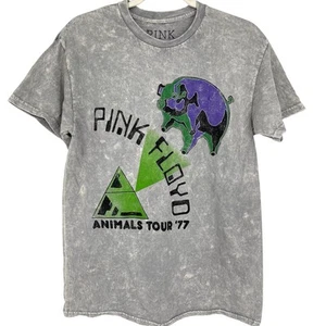 Officially Licensed Pink Floyd Animals Tour '77 T-Shirt Gray Acid Wash Medium - Picture 1 of 5