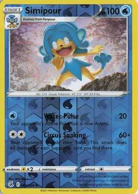 Simipour Reverse Holo Uncommon – SWSH08: Fusion Strike #069/264 Pokémon TCG - Image 1 of 2