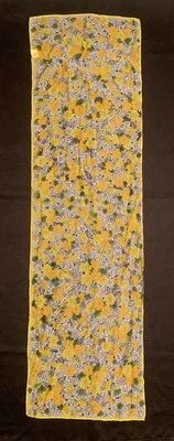 Bufanda vintage Glentex amarilla pura floral 13"x43" 100% nailon estilo retro B7-06 Foto 1 de 4