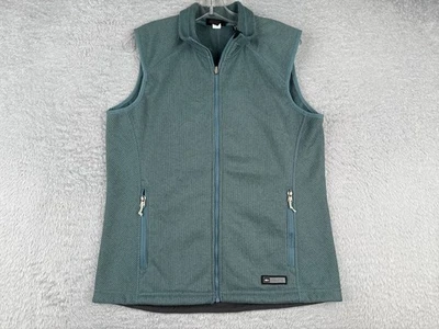 REI Vest Womens Large Teal Full Zip Polyester Fleece Zip Pockets Mock Neck Hike - Image 1 of 4