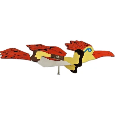 Arte de patio de madera hecho a mano Whirligig Roadrunner 27" pintado a mano funciona de colección  Foto 1 de 4