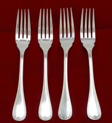 Set of 4 Vintage Christofle Silver Plate Malmaison 7" Fish Forks - Image 1 of 4