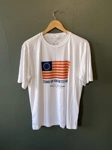 Rush Limbaugh Stand Up For Betsy Ross White T shirt Mens Medium Short Sleeve - Picture 1 of 3
