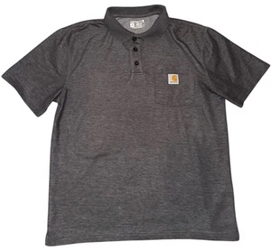 Carhartt Herren Poloshirt Grau Medium Polyester Loose Solid Kurzarm - Bild 1 von 3