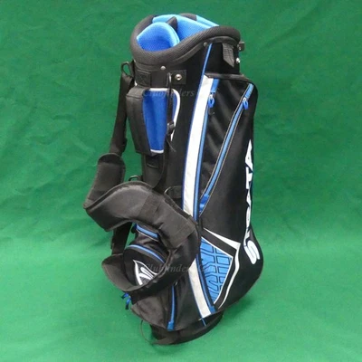 Bolsa de pie de golf Callaway Strata negra/azul/blanca de 7 vías con cubierta para lluvia Foto 1 de 4