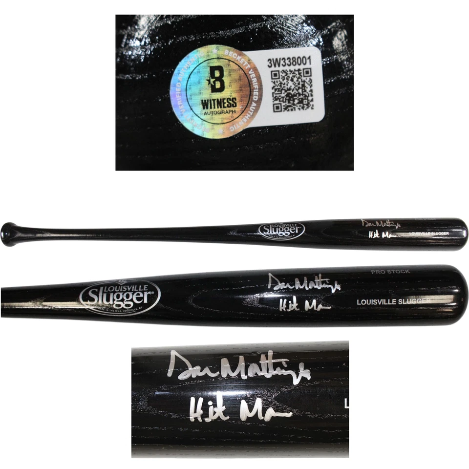 Don Mattingly Autographed New York Yankees LS Bat Hit Man Insc Beckett 59160 - Image 1 of 4