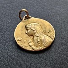 Superbe médaille FIX art nouveau monogame plaqué or vintage haute qualité