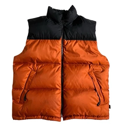 Woolrich Teton Down Puffer Vest Orange and Black Nylon Men's Large - Image 1 of 4