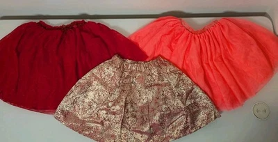 Size 6-7 H&M Kids Vibrant Pink, Red tulle & Pink Metallic Tutu Skirts (x3) - Image 1 of 4