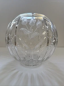 Waterford 9” Crystal Tulip Bowl Sphere Globe Vase #489/1000 - No Box - Picture 1 of 11