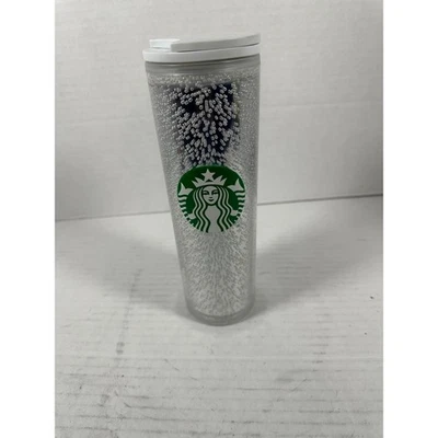 Starbucks Tumbler Cup 16 fl oz Clear Acrylic Silver Glitter Confetti Lid - Image 1 of 4