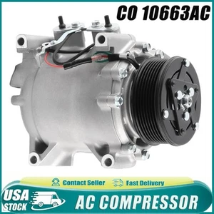 AC A/C Compressor For 2002 2003 2004 2005 2006 Honda CR-V CRV 2.4L CO 10663AC / - Picture 1 of 15