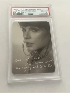2024 Tortured Poets Photocards Manuscript She Knew Taylor Swift PSA 10 GEM POP 5 - Picture 1 of 6