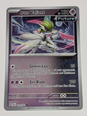 Pokemon Iron Valiant - 079/162 Reverse Holo Uncommon SV05: Temporal Forces NM - Image 1 of 2