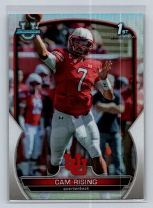 2022 Bowman Chrome University #76 Cam Rising Rifrattore 1° Bowman Utah Utes - Foto 1 di 2