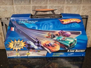 HOT WHEELS 4 LANE RACEWAY 6 FT. FOLDING PORTABLE RACE TRACK 2006 MATTEL K4321 - Picture 1 of 10