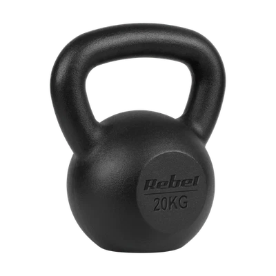 REBEL ELECTRO Kettlebell Gusseisen 20kg Kessel Hantel Übung Gewicht Rebel