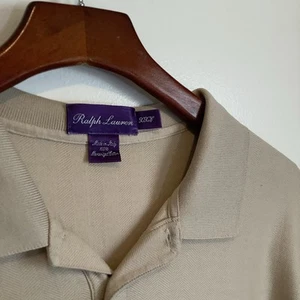 Ralph Lauren Purple Label Polo Shirt Mens XXLightweight Beige Made In Italy *flw - Picture 1 of 14