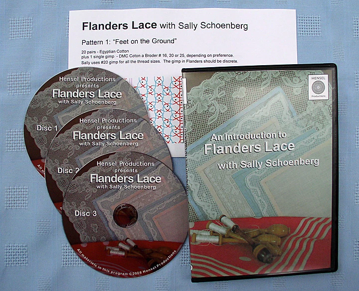Intro to Flanders Lace Bobbin Lace Making Instructional DVD Set Sally Schoenberg - Image 1 of 1