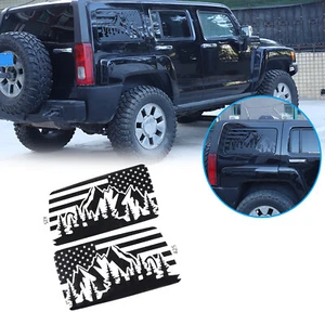 USA Flag Mountain Graphic Rear Side Window Sticker Vinyl For Hummer H3 2005-2009 - Picture 1 of 12