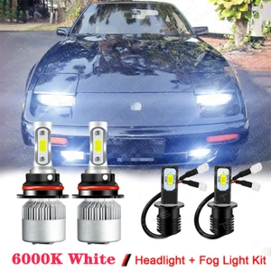 For Nissan 300ZX 1987-1989 6000K LED Headlight High/Low Fog Light 4x Bulbs Combo - Picture 1 of 12
