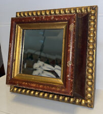 Vintage ITALIAN Wood Gold FRAMED Beveled MIRROR 3.75” thick ROMA COLLECTION