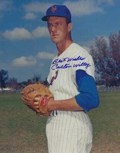 Signed  8x10 CARLTON WILLEY NEW YORK METS Autographed photo - COA  - Picture 1 of 1