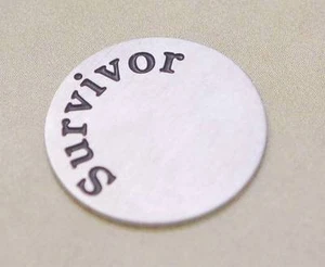 FLOATING LIVING CHARM WINDOW STAINLESS STEEL PLATE MEMORY LOCKET ROUND ~SURVIVOR - Picture 1 of 1