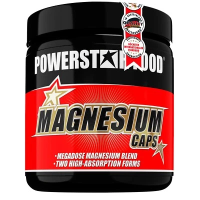 POWERSTAR FOOD MAGNESIUM CAPS | Komplex Magnesiumcitrat & -carbonat | Hochdosiert | 300 Kapseln
