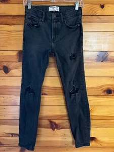 Abercrombie & Fitch Kids Super Skinny Slim Jeans Girls Charcoal Size 13/14 - Picture 1 of 4