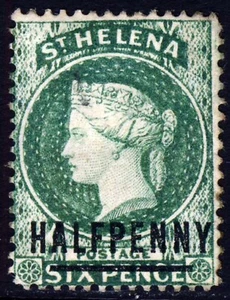 ST. HELENA QV 1884 Half Penny Surcharge on Emerald Wmk Crown CA P.14 SG 34 MINT - Picture 1 of 2