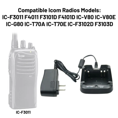 NEW BC-193 Li-ion Rapid Charger For ICOM F4102D IC-F3002 F4002 F4003 IC-F3001 - Image 1 of 4