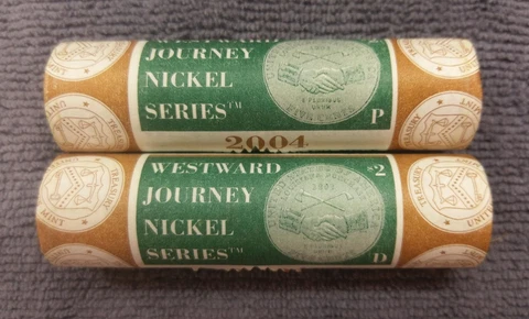 2004 P&D Westward Journey Nickel Series US Mint Unopened Rolls Cover