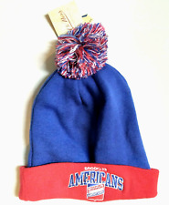 Brooklyn Americans Vintage NHL Pom Knit Beanie Hat Cap Mens Mitchell & Ness NWT