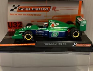 SLOT CAR SCALEAUTO SC-6340 JORDAN FORD 191 #32 F1 1991 SEVEN UP M.SCHUMACHER - Bild 1 von 8