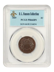 1869 2c PCGS Proof 66 BN ex: D.L. Hansen - Picture 1 of 4