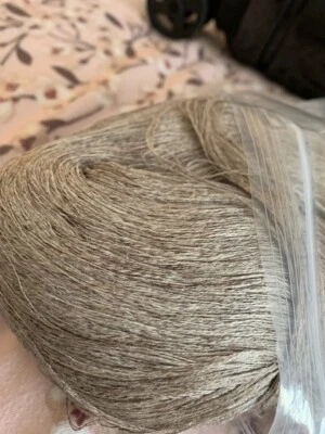 Organic Linen Yarn, Italy, 32 Oz / 1 Kg-  Black, Ivory,...,NEW - Image 1 of 4