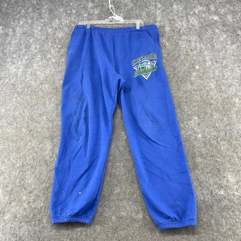 Seattle Seahawks Pants Mens Large Blue Sweat Fleece Jogger Retro Mitchell Ness Cover